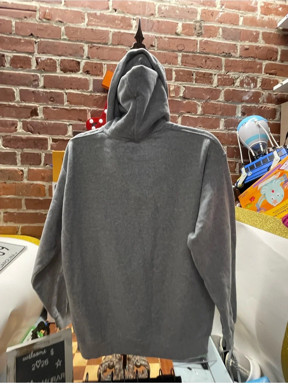 gray pullover hoodie game show prices right